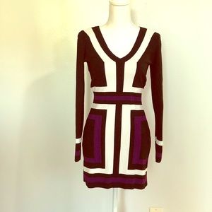 Long Sleeve Color Block Dress
